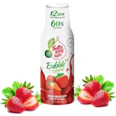 Image de Light Low Carb Fitness Sirop de FruttaMax Zéro Sucre Avec Stévia 50 60% teneur en fruits 500ml (Fraise Light)