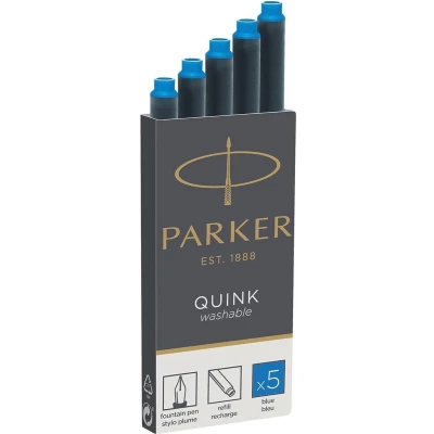 Afbeelding van Parker Quink inktpatronen koningsblauw, doos met 5 stuks inktpatroon
