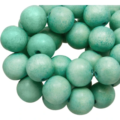 Afbeelding van Houten Kralen Vintage Look (12 mm) Mint Green (70 stuks)
