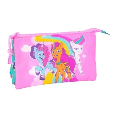 Afbeelding van Pennenetui met 3 vakken My Little Pony Magic Roze Turkoois 22 x 12 cm