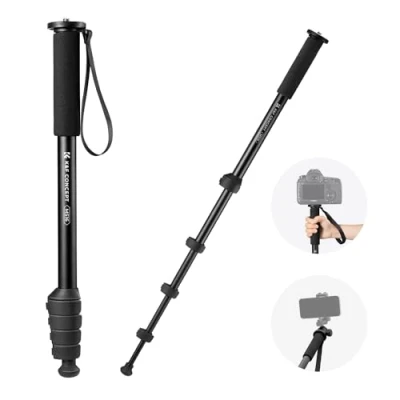 Afbeelding van K&amp;F Concept Camera monopod, compacte aluminium monopod van 160 cm met 5 secties hoogte, lichtgewicht reismonopod voor DSLR camera&#039;s, draagvermogen 10 kg,