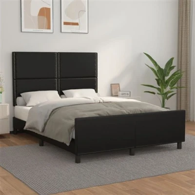Image de vidaXL Cadre de lit sans matelas noir 140x190 cm similicuir3125506