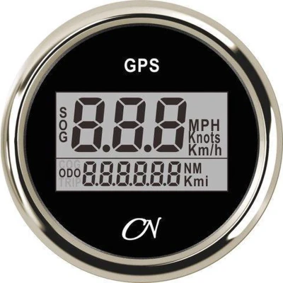 Afbeelding van GPS snelheidsmeter, Zwart, Chroom, antenne