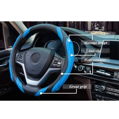Afbeelding van Auto stuurhoes Sport Universal 37 38cm stuurhoes, antislip ademende blauw