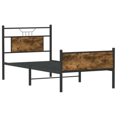 Afbeelding van Bedframe zonder matras hout gerookt eikenkleurig 80x200 cm