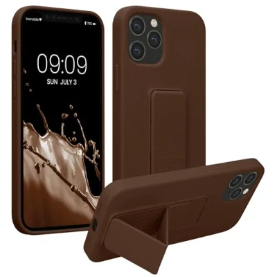 Afbeelding van kwmobile back cover voor smartphone geschikt Apple iPhone 12 / Pro 1x beschermhoesje van kunststof In chocoladebruin