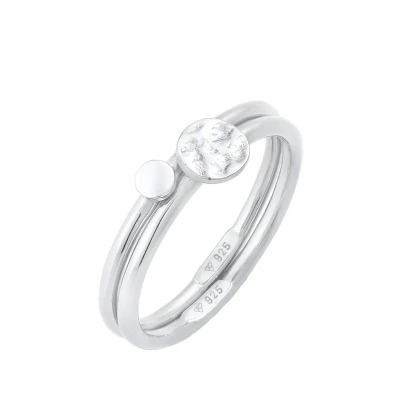 Afbeelding van Elli Basic Vintage LOOK Ring, Dames, Maat: 54, Silber