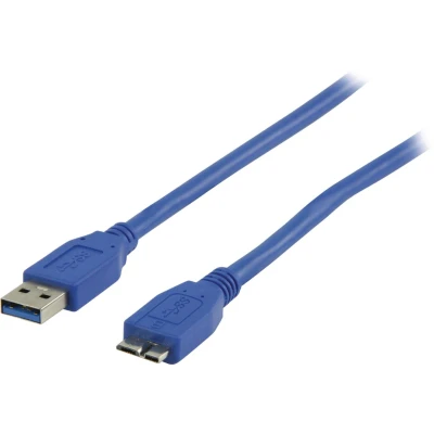 Afbeelding van USB Micro naar A kabel USB3.0 tot 0,9A / blauw 3 meter