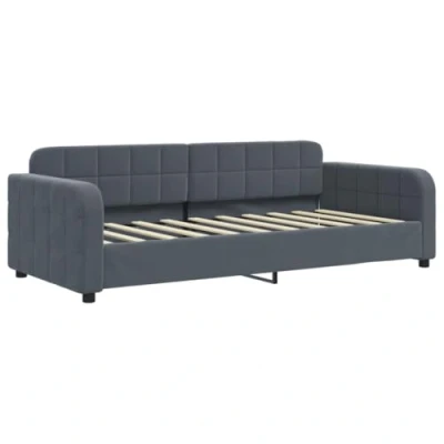 Afbeelding van vidaXL Slaapbank 90x190 cm fluweel donkergrijs