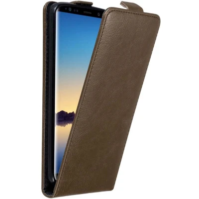 Afbeelding van Cadorabo Hoesje geschikt voor Samsung Galaxy NOTE 8 in KOFFIE BRUIN Beschermhoes flip design Case Cover met magnetische sluiting