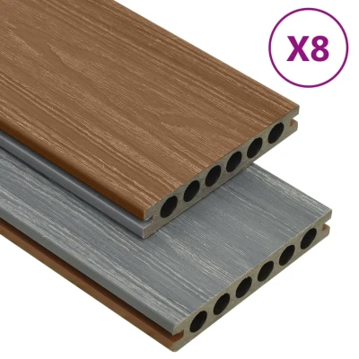 Afbeelding van Terrasplanken met accessoires 20 m² 4 m HKC bruin en grijs