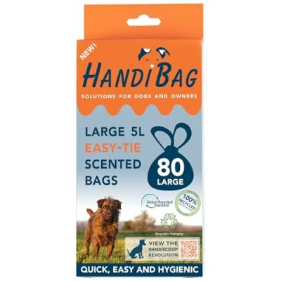 Afbeelding van Handiscoop Geurende hondenpoepzakjes (80 stuks) voor gebruik met een schep of onafhankelijk, goede maat