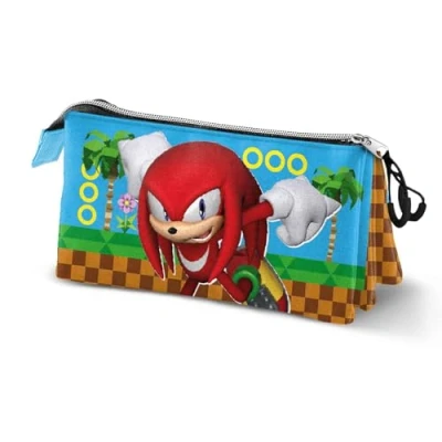 Afbeelding van Sonic The Hedgehog SEGA Trousse à trois compartiments, taille unique, Knuckles multicolores, Einheitsgröße, compartiments