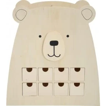 Afbeelding van Artemio Adventskalender beertje 33x35,5x13,5 cm