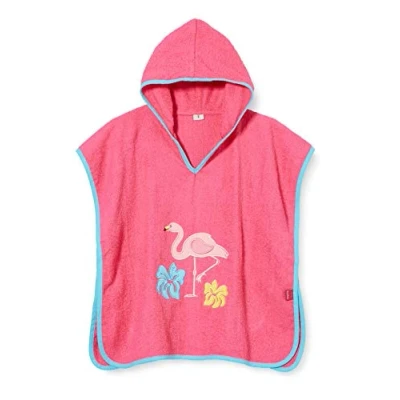 Afbeelding van Playshoes Poncho met capuchon voor kinderen Flamingo Roze maat S