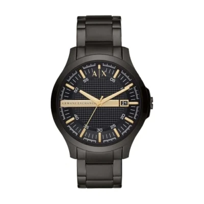 Image de Montre Armani Exchange à trois aiguilles avec date en acier inoxydable, noire, pour homme, AX2413