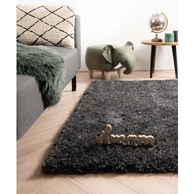 Afbeelding van Hoogpolig Vloerkleed Cozy Shaggy Antraciet 80x150 Cm