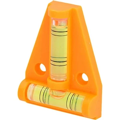 Afbeelding van cartrend Caravan Mini waterpas horizontaal en verticaal met installatiegaten voor camping, caravan, camper, caravanaccessoires, oranje