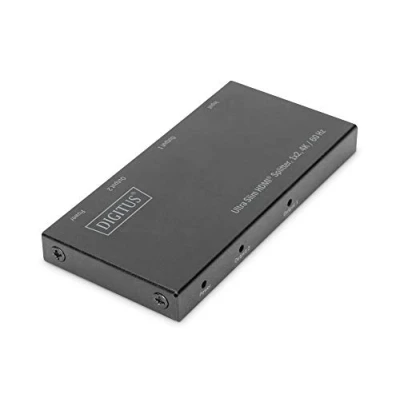 Afbeelding van Digitus DS 45322 2 poorten HDMI splitter LED weergave, Met metalen behuizing, Ultra HD geschikt 4096 x 2160 Pixel Zwart