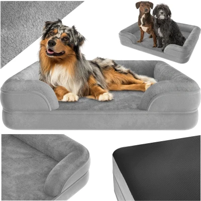 Afbeelding van tectake® hondenbed kussen voor grote en middelgrote honden donzig wasbaar hondenmand met traagschuim hondenbox hondenligstoel hondenkussen L (91 x 68 18 cm)