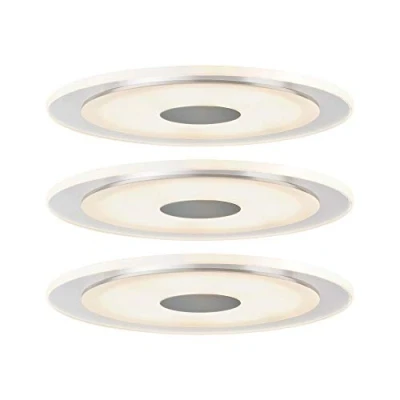 Image de Spot LED encastrable intégrée Paulmann Whirl 92543 blanc chaud 18 W aluminium set de 3