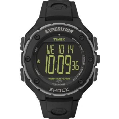 Afbeelding van Timex Expedition Shock XL herenhorloge met armband van hars, 50 mm, zwart/zwart, Sport