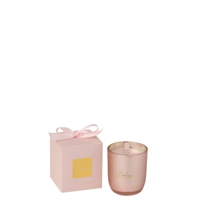 Afbeelding van J Line geurkaars bonheur roze small 35U