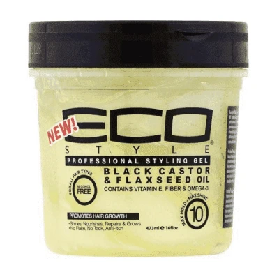 Afbeelding van Eco Styler Black Castor &amp; Flaxeed Oil Gel 473ml