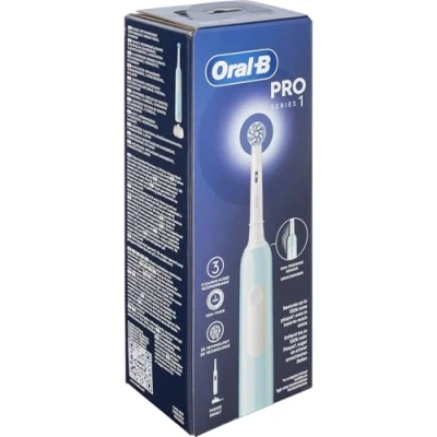 Afbeelding van Oral B Pro 1 Sensitive Clean, Volwassene, Roterende oscillerende tandenborstel, Dagelijkse verzorging, Delicaat, Whitening, 20000 bewegingen per minuut, Blauw, 8800 minuut
