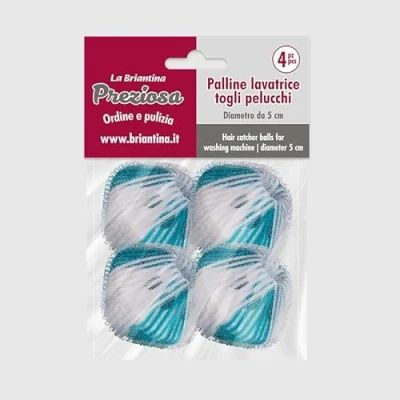 Afbeelding van La Briantina Set van 4 klittenbandballen voor wasmachine Verwijdert dierenharen en pluisjes Ø 5 cm, schoon residuvrij wasmiddel