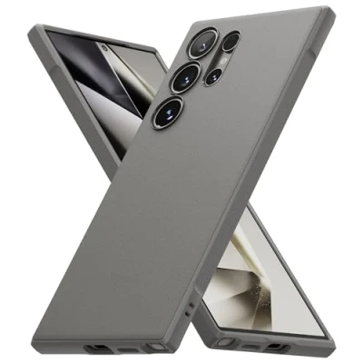 Afbeelding van Ringke beschermhoes compatibel met Samsung Galaxy S24 Ultra [Onyx], schokbestendig, robuust, flexibel, ultradun, zacht, duurzaam, voor Ultra, grijs