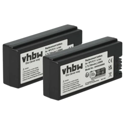 Afbeelding van vhbw 2 x Sony NP FC11, FC10 camerabatterijen (700 mAh, 3,6 V, Li Ion)