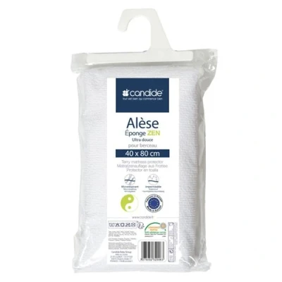 Image de Candide alèse éponge viscose de bambou 40 x 80 cm blanc
