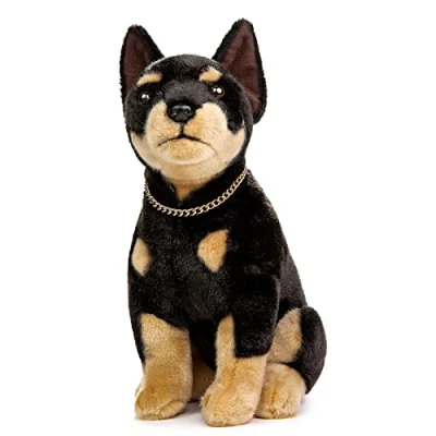 Afbeelding van lilizzhoumax Doberman Knuffel in de vorm van een hond, 20 cm, simulatie Kawaii dieren, realistisch speelgoed voor wilde cadeau vrienden en kinderen