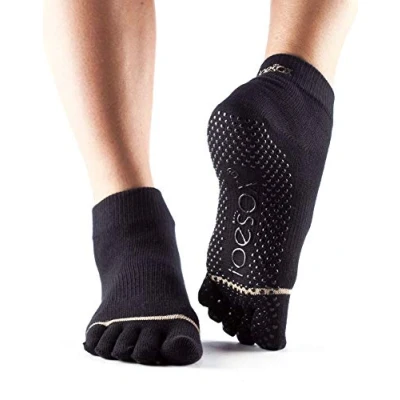 Afbeelding van ToeSox Antislip Sokken Ankle Met Tenen Zwart