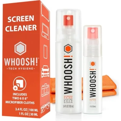 Afbeelding van WHOOSH! Pantalla Limpiador Kit Mejor Para smartphones, iPads, Anteojos, Electronics Drives, LED, LCD en televisores Inclusief 100 ml + 30 Botellas 2 Premium Paños