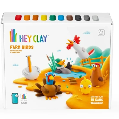 Afbeelding van Hey Clay Farm Birds (15 kleuren)