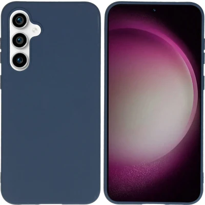 Afbeelding van iMoshion Hoesje Geschikt voor Samsung Galaxy S23 FE Siliconen EasyGrip Backcover Donkerblauw
