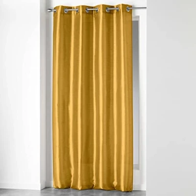 Afbeelding van douceur d&#039;intérieur, Gordijn met ogen (140 x 240 cm) Shana mosterd, Shantung