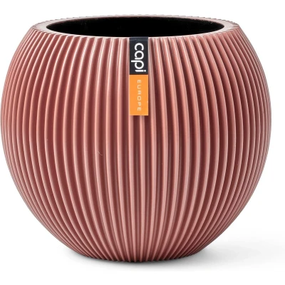 Afbeelding van Capi Europe Vaas bol Groove Colours 12x10 Roze Opening Ø8.5 Bloempot voor binnen 5 jaar garantie BGVPI109
