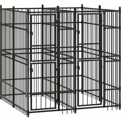 Afbeelding van vidaXL Hondenkennel 3,69 m² staal