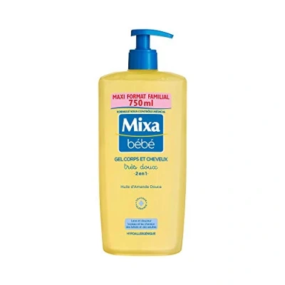 Afbeelding van Mixa Baby gel, zeer zacht, voor lichaam en haar, 2 in 1, zonder zeep, maxi formaat, 750 ml