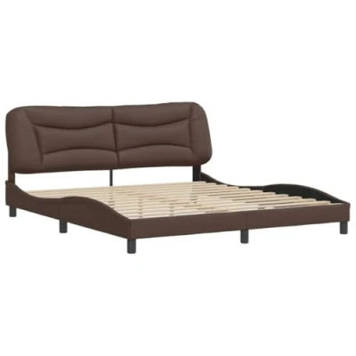 Afbeelding van vidaXL Bedframe met hoofdbord kunstleer bruin 180x200 cm