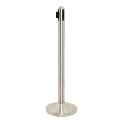 Afbeelding van Afzetpaal Securit RVS met rolband 210cm zwart
