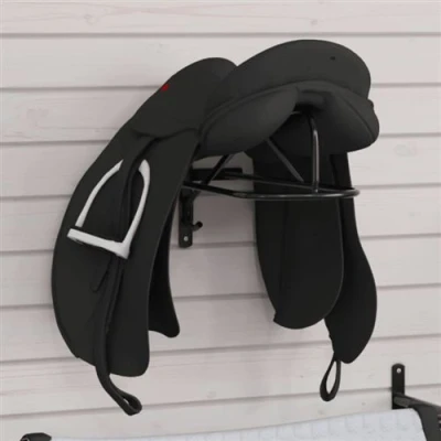 Image de vidaXL Porte selle mural noir fer172427