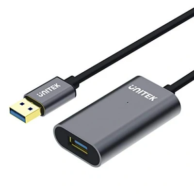 Afbeelding van UNITEK 10 Meter Verlangerungskabel mit Verstarker USB 3.1 Gen1 │ Repeater Kabel Signalverstarker und Stromversorgung│ A Stecker auf Buchse 5 Gbit/s, Plug&amp;Play│ Aluminium