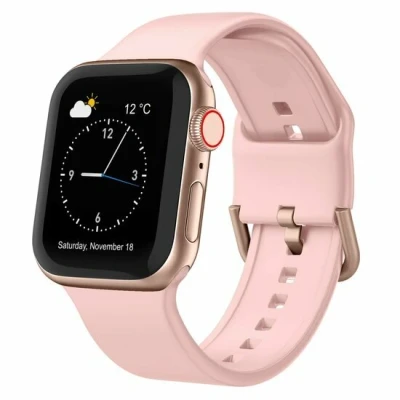 Afbeelding van Apple Watch Soft siliconen bandje met gespsluiting Roze Geschikt voor 38mm / 40mm 41mm