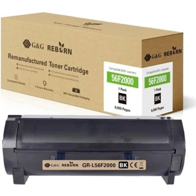 Afbeelding van G&amp;G Toner vervangt Lexmark 56F2000 Compatibel Zwart 6000 bladzijden Reborn remanufactured 21311