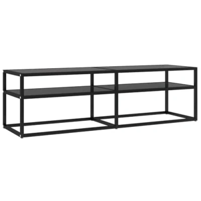 Afbeelding van vidaXL Tv meubel 140x40x40,5 cm gehard glas zwart
