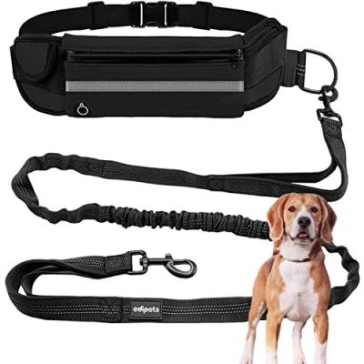 Afbeelding van Jogginglijn Honden Handsfree Hardlopen Wandelen Webbing Anti stress Reflecterend 160 220cm (zwart)
